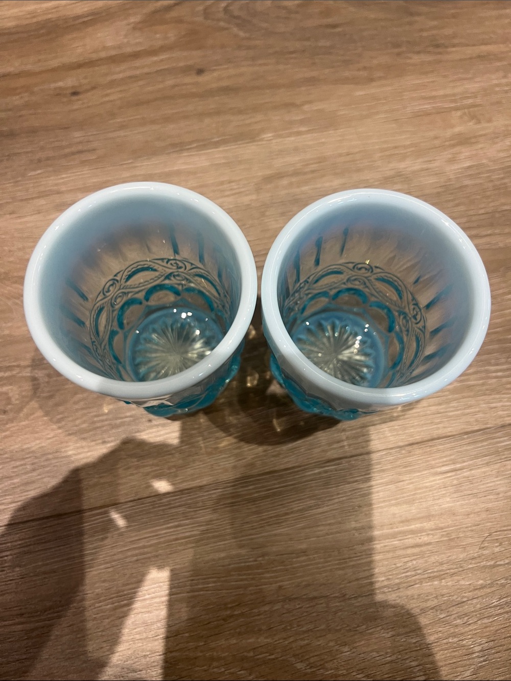 Mosser Eye Winker Aqua Opal Flat Tumblers - Picture 3 of 8